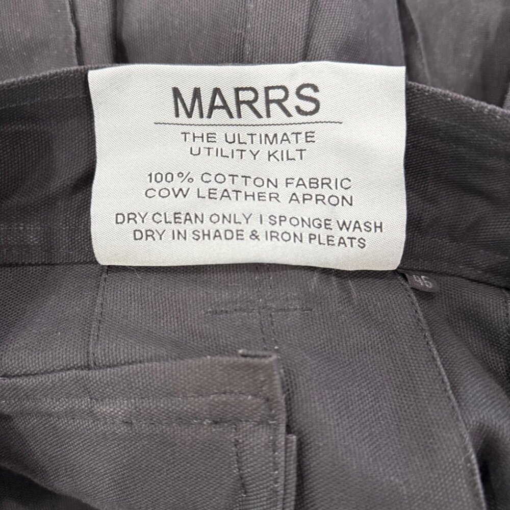 GEOFFREY MARRS MEN'S UTILITY KILT LEATHER FRONT APRON BLACK SIZE 46 - Picture 9 of 9